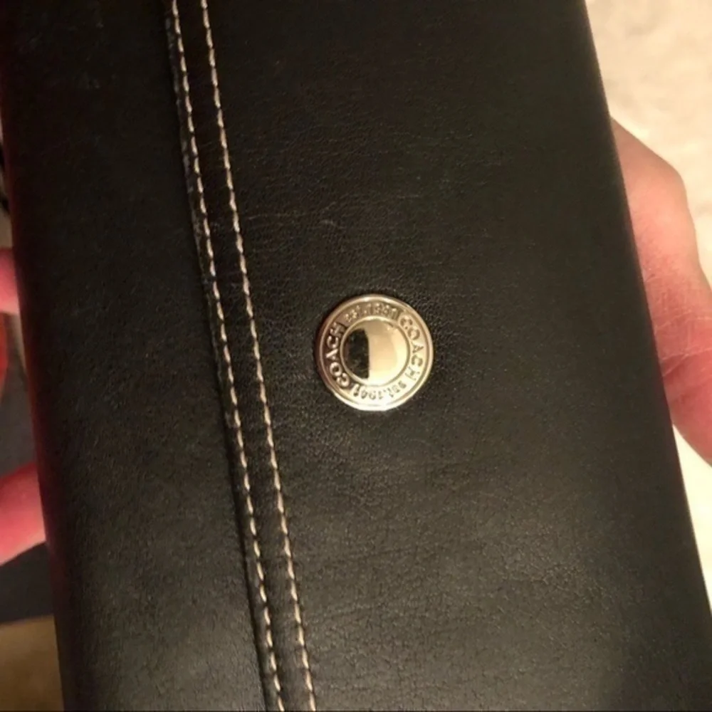 Coach black checkbook wallet - Picture 5 of 16